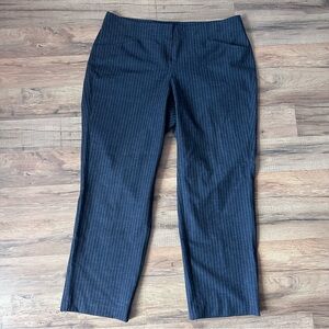 J. Jill Gray Striped Capri Wide Leg Pants Linen Blend Women Size 10